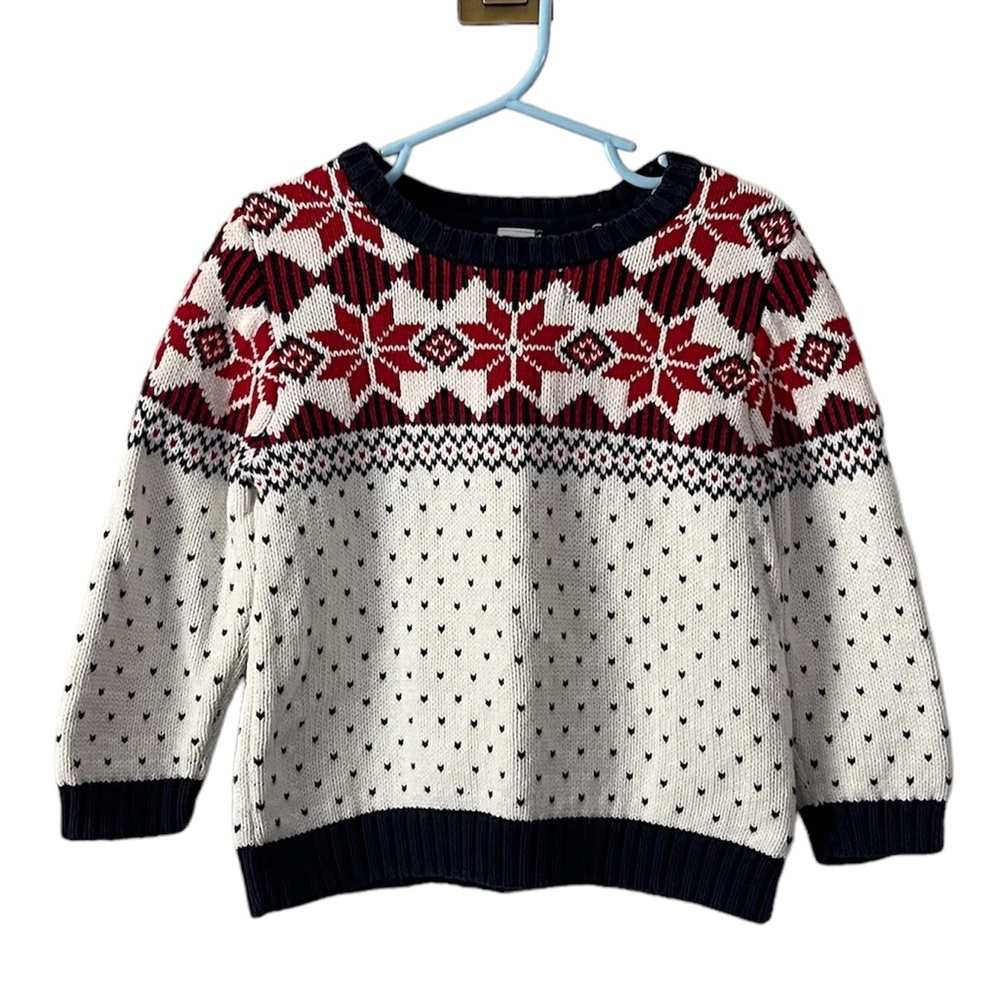 Janie & Jack Fair Isle Knit Winter Holiday Christmas Sweater Size 2T - Picture 1 of 8